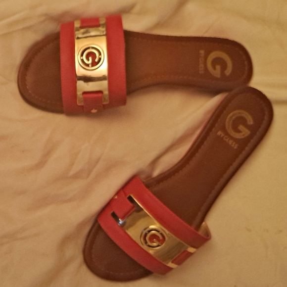 G by Guess Jeena Sandal Slides Slip-On w/Logo Strap - Like New - Picture 2 of 4